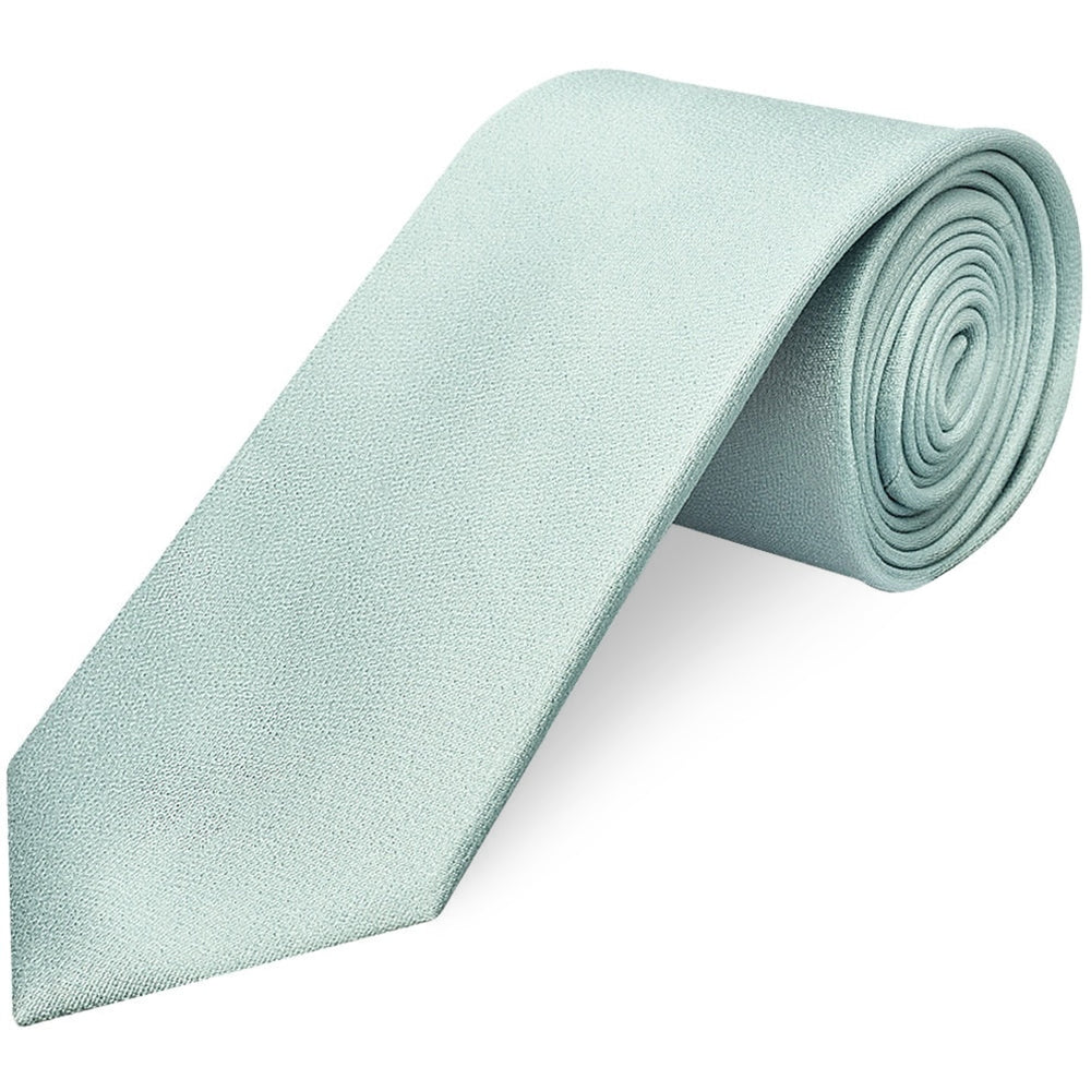 Plain Seafoam Blue Silk Classic Mens Tie