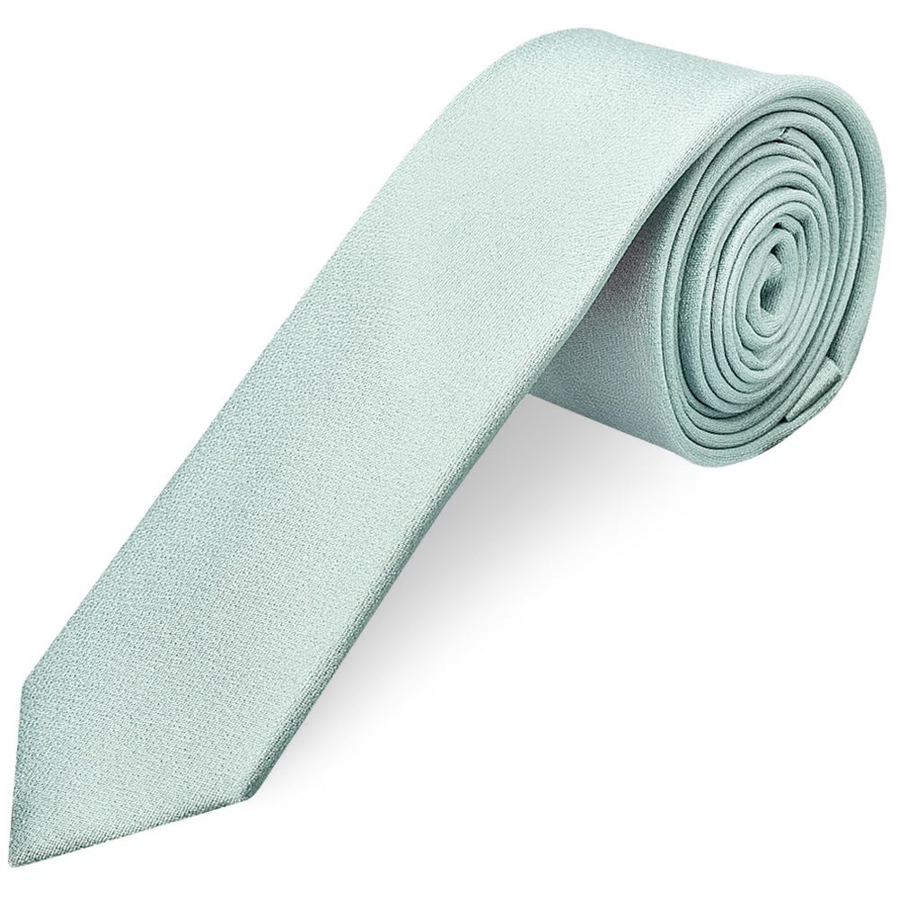 Plain Seafoam Blue Silk Skinny Boys Tie