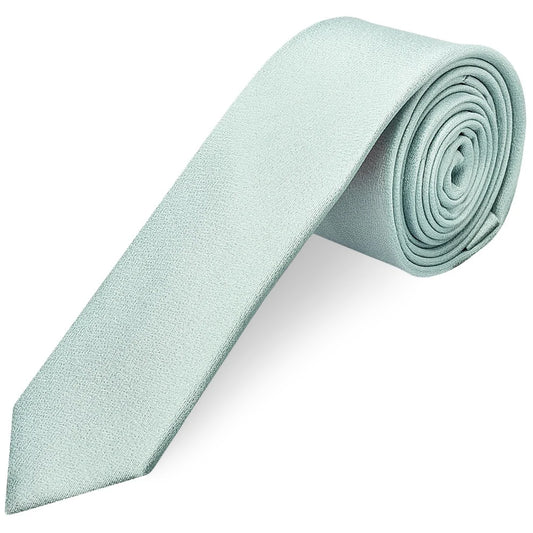 Plain Seafoam Blue Silk Skinny Boys Tie