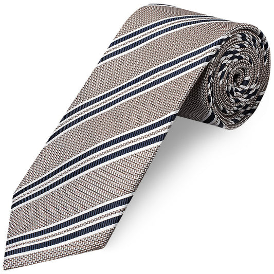 Silver Twin Stripe Classic Mens Tie