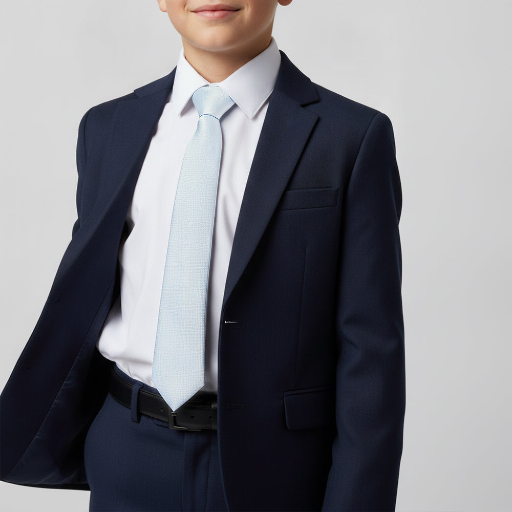 Plain Sky Blue Silk Skinny Boys Tie