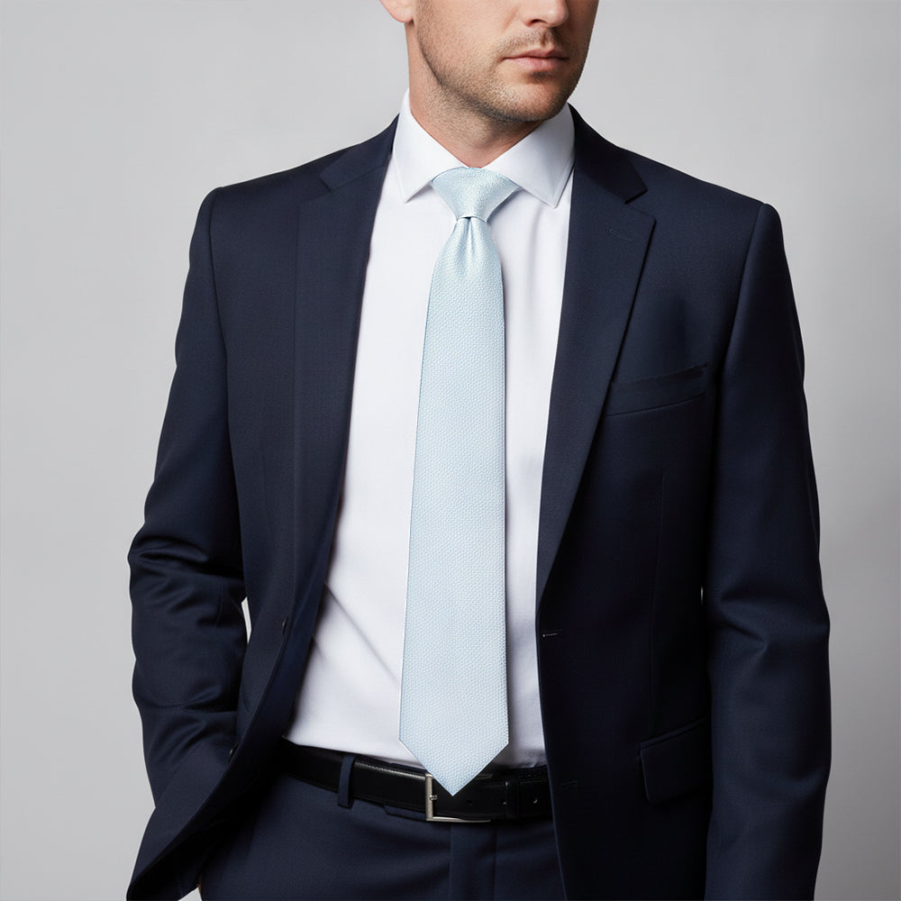 Plain Sky Blue Silk Classic Mens Tie