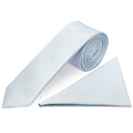 Plain Sky Blue Silk Skinny Mens Tie and Pocket Square Set