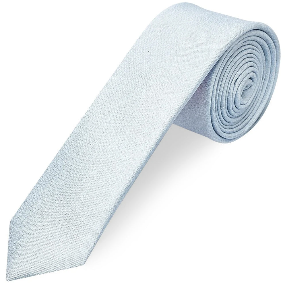 Plain Sky Blue Silk Skinny Mens Tie