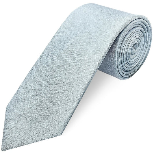 Plain Steel Blue Silk Classic Mens Tie