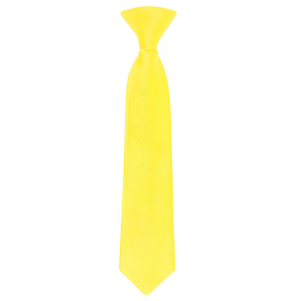 Pre Tied Sunshine Yellow Satin Boys Tie and Pocket Square Set Age 4-7