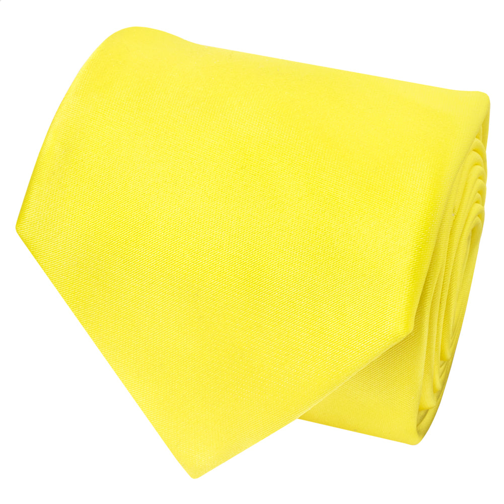 Sunshine Yellow Satin Classic Mens Tie