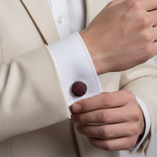 Burgundy Textured Cufflinks
