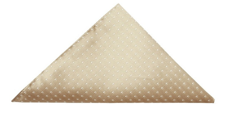 Champagne and White polka dot Pocket Square