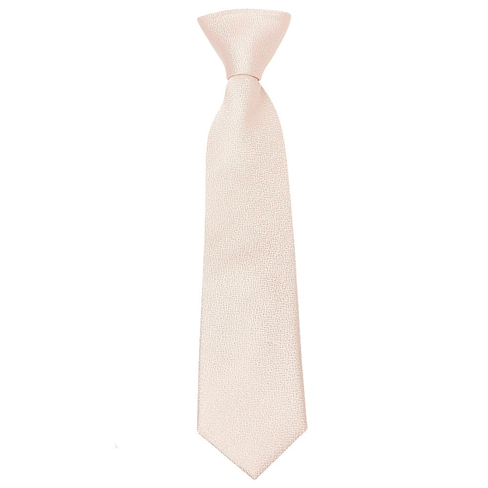 Pre Tied Blush Pink Textured Silk Boys Tie and Pocket Square Set Age 4-7
