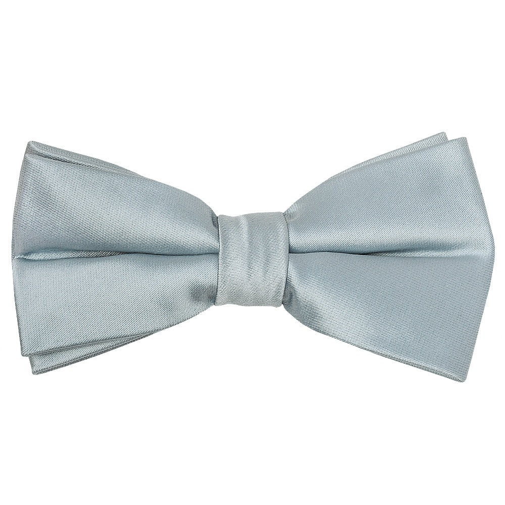 Pre Tied Plain Duck Egg Satin Boys Bow Tie Age 8-11