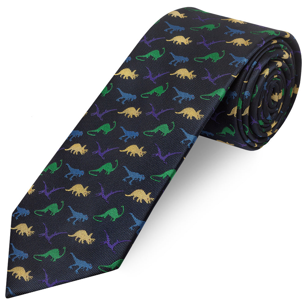 Navy Dinosaur Mens Classic Tie